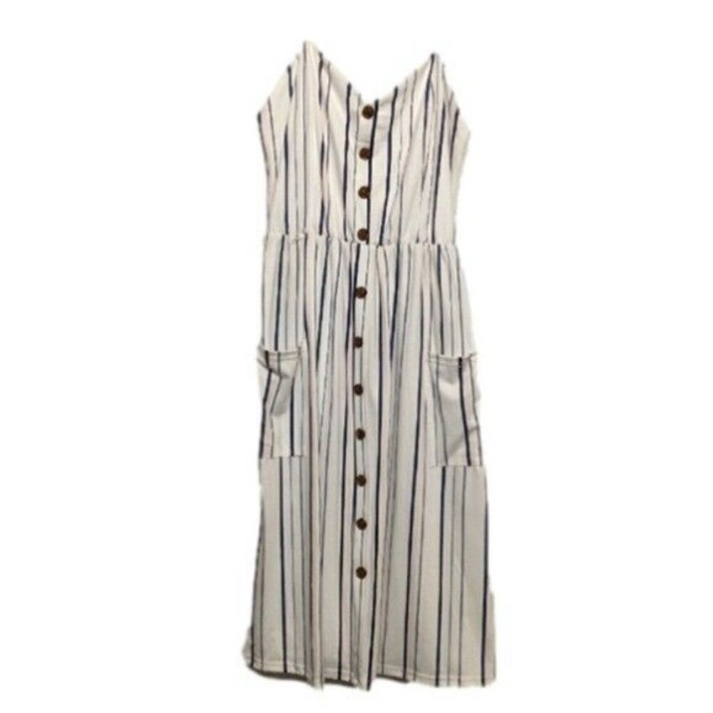 𝅺ANGASHION Striped Strap Dress Large